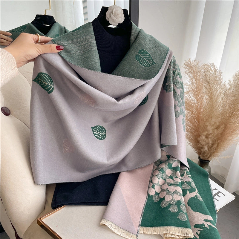 Women's Minimalist Classic Style Color Block Imitation Cashmere Polyester Scarf