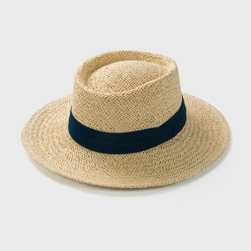 Version Of Straw Woven Concave Top Hat Spring And Summer Sunscreen Sunshade Top Hat