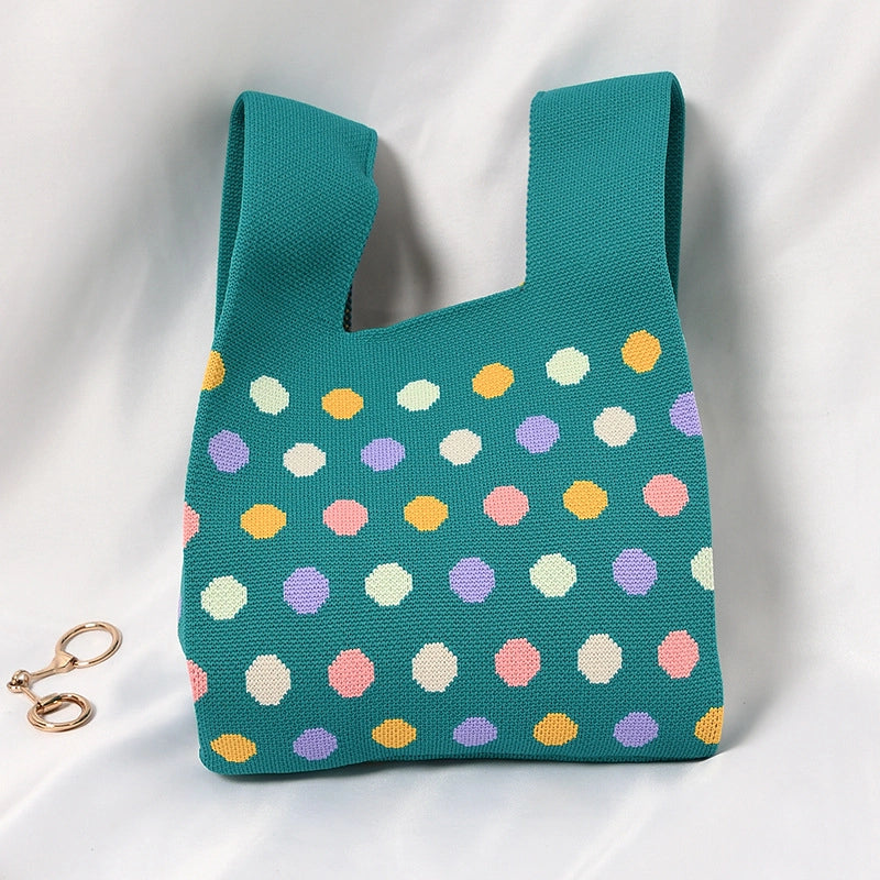 Women's Small Polyester Geometric Streetwear Open Tote Bag