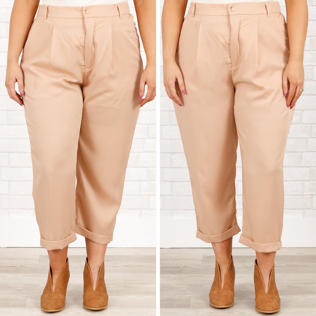 It's Strictly Business Pants. Beige