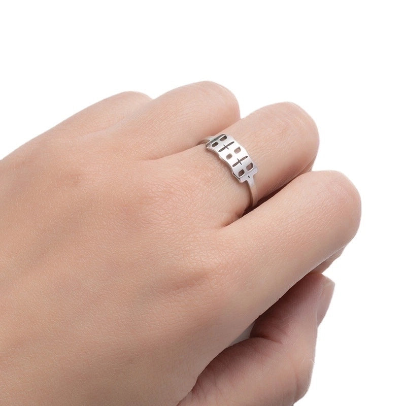 Fashion Number 201 Stainless Steel No Inlaid 18K Gold Plated Plating Open Ring