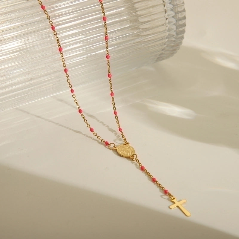 3 Pieces Elegant Ethnic Style Portrait Stainless Steel 203L 18K Gold Plated Enamel Necklace