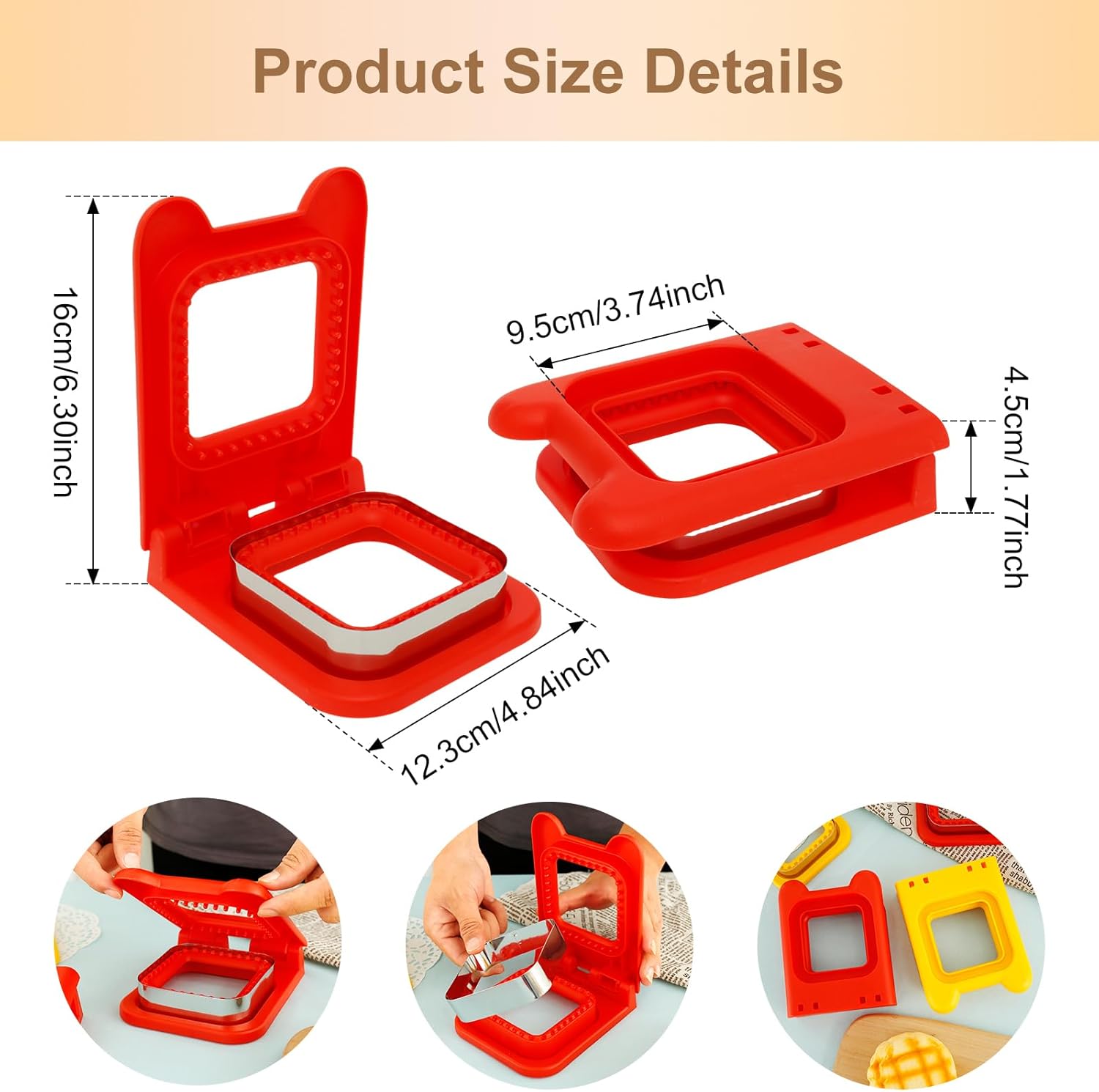 Stainless Steel Pocket Sandwich Maker. Sandwich Cutter and Sealer for Kids