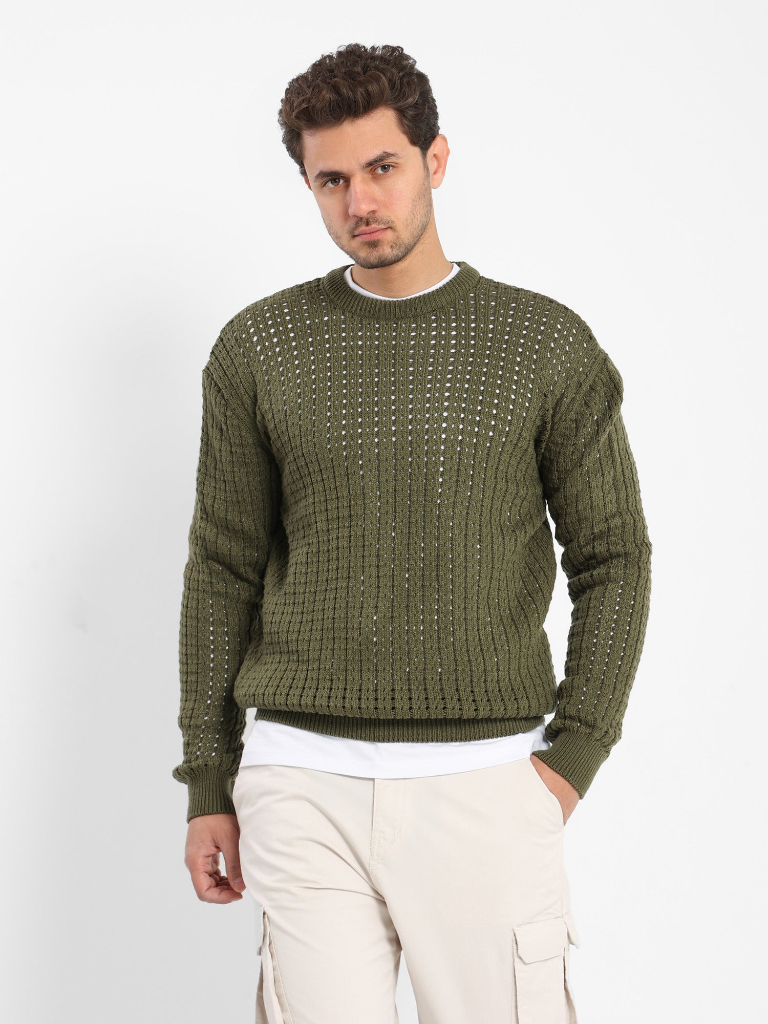 Casual Perforated Pullover
