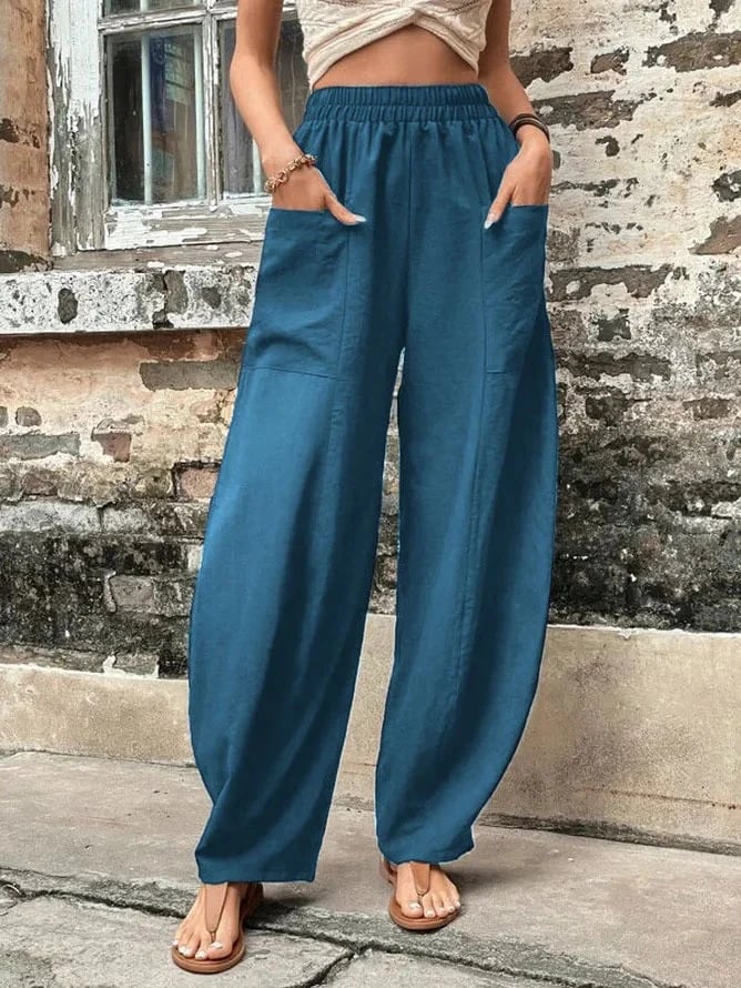 🔥49% OFF🔥Women's Pocket Casual Elastic Pants