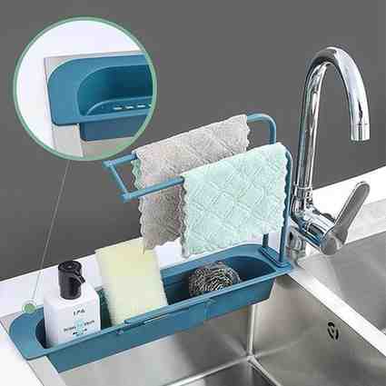 Expandable Sink Shelf Soap Drain Rack
