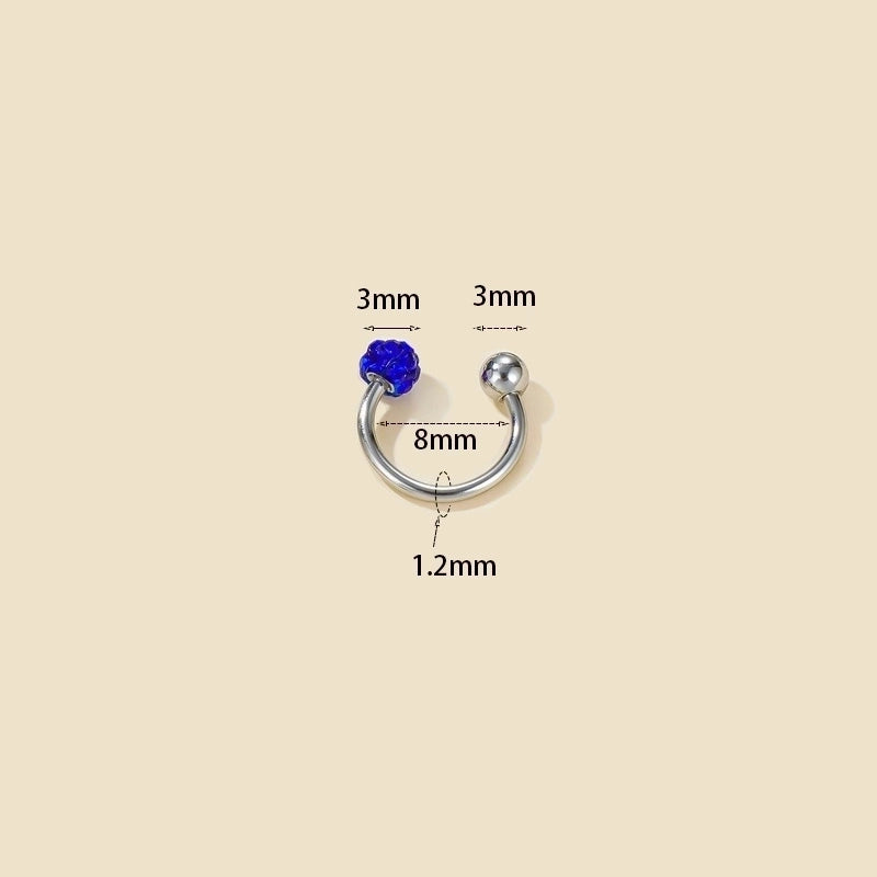 1 Piece Nose Rings & Studs Minimalist Geometric 304 Stainless Steel Rhinestones Nose Rings & Studs