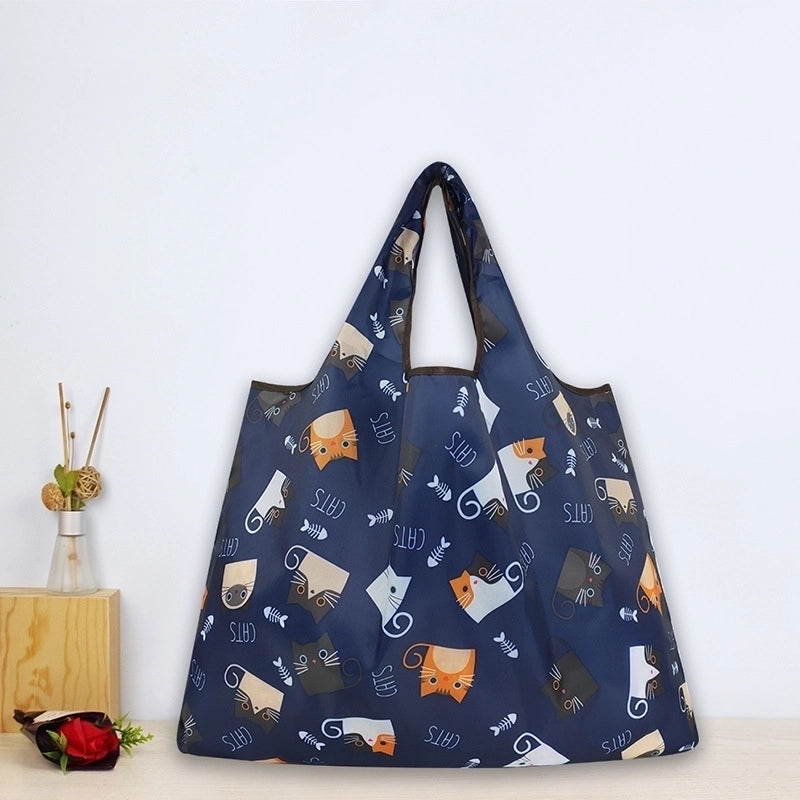Women's Minimalist Classic Style Color Block Oxford Cloth Shopping Bags