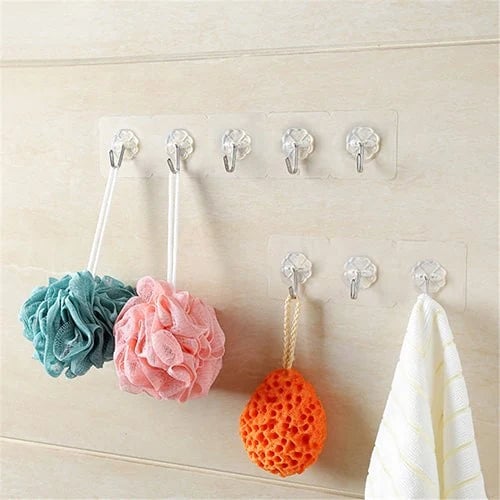 PACK OF 10 ADHESIVE WALL HOOK
