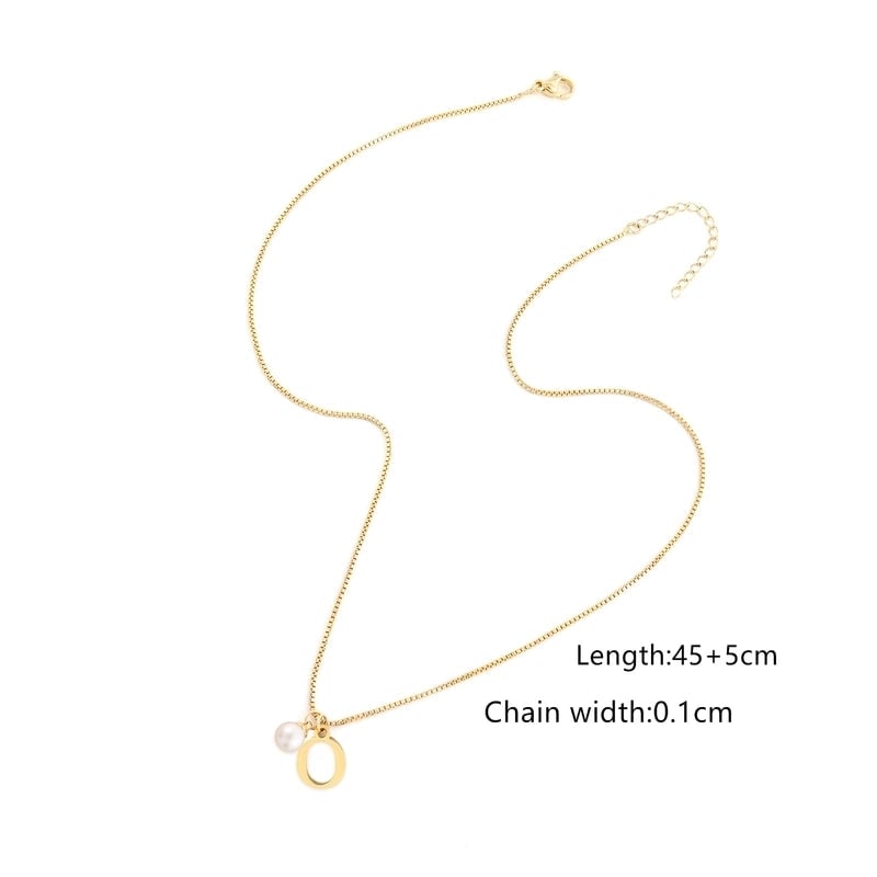 Elegant Minimalist Classic Style Letter 304 Stainless Steel Artificial Pearl Copper Stainless Steel Necklaces