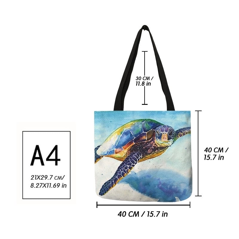 Women's Medium Polyester Animal Vacation Beach Square Open Tote Bag