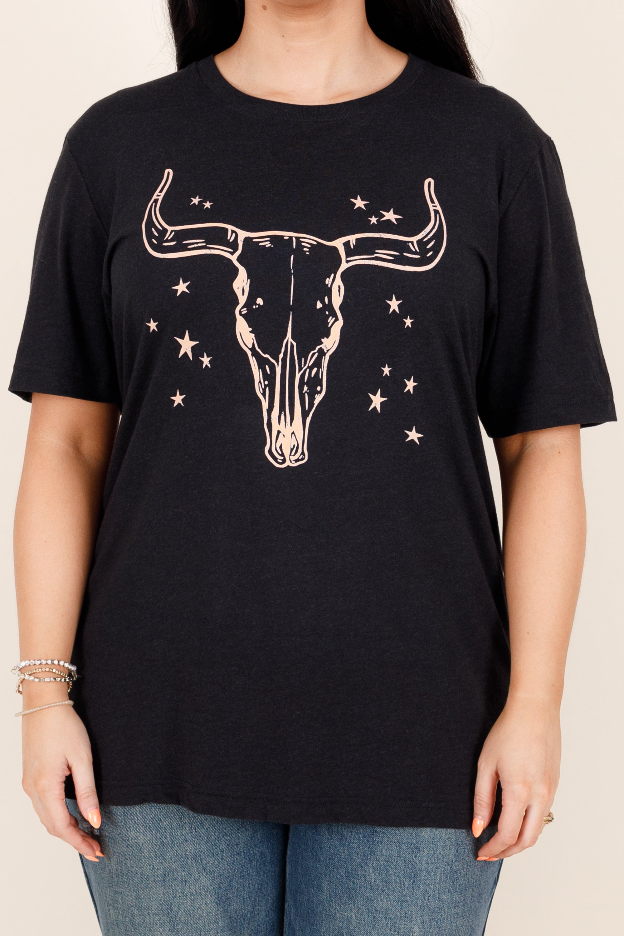 Grab The Bull By The Horns Tee. Black Heather