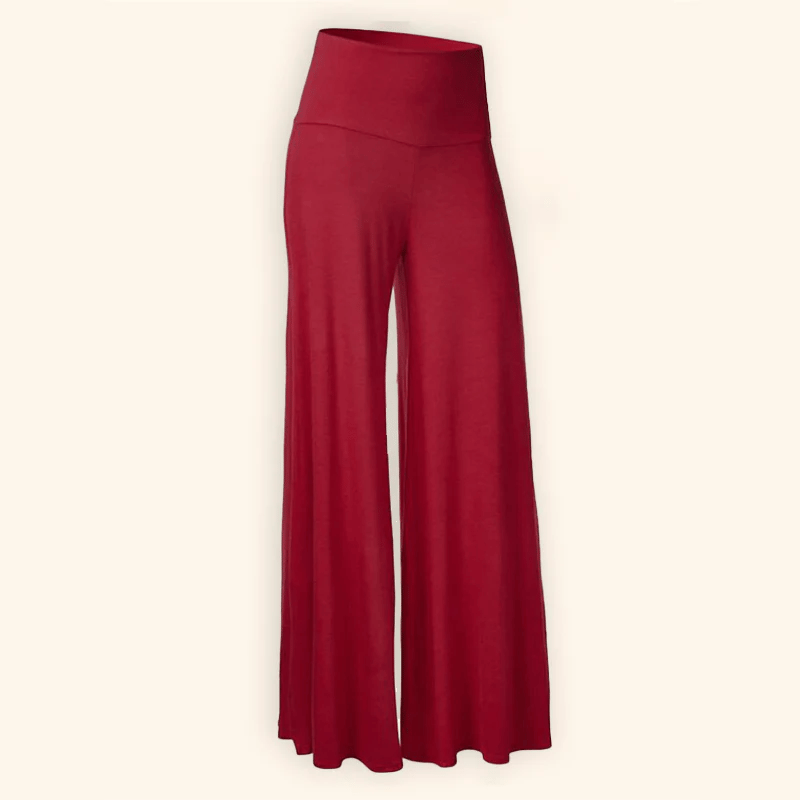 Solid Color High Waist Wide Leg Pants