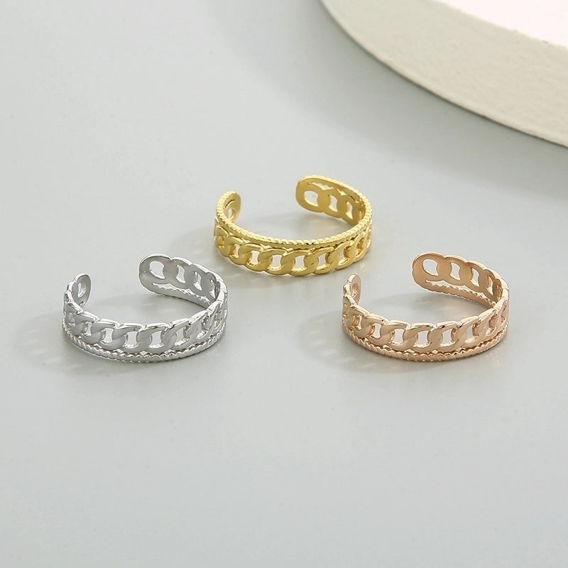Minimalist Solid Color Titanium Steel 18K Gold Plated Polishing Open Rings