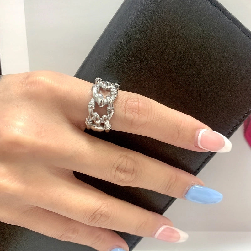 Commute Geometric 304 Stainless Steel Titanium Steel 18K Gold Plated Plating Rings