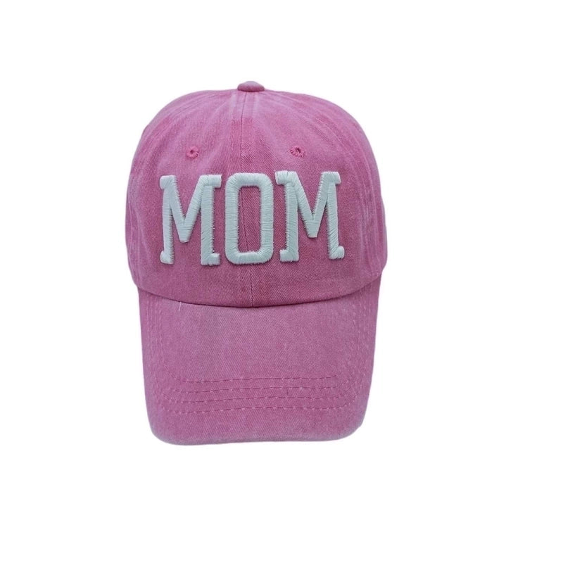 Women's Mama Minimalist Solid Color Patchwork Flat Eaves Baseball Cap