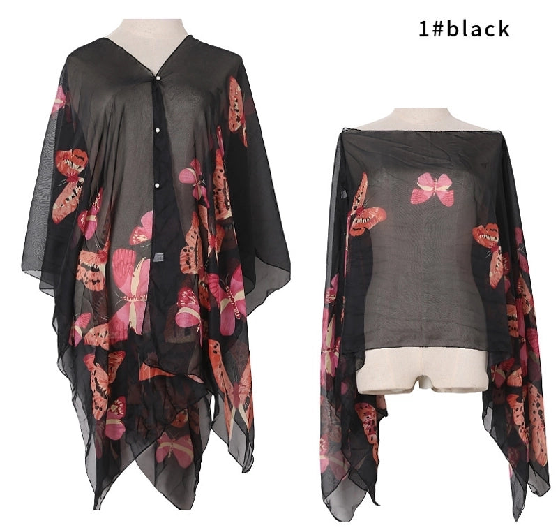 Women's Streetwear Flower Butterfly Polyester Shawl