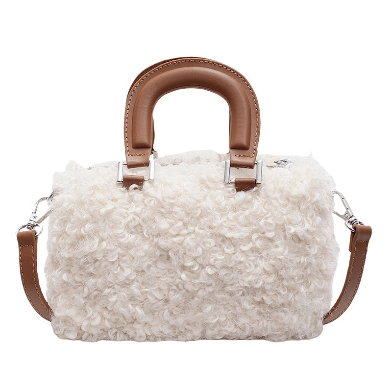Women's Plush Square Streetwear Square Zipper Handbag Crossbody Bag