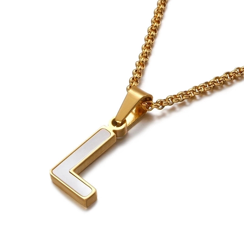 Simple Shell English Letter Titanium Steel Necklace