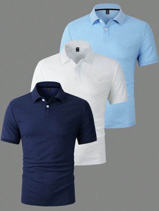 MEN 3PCS SOLID POLO SHIRT