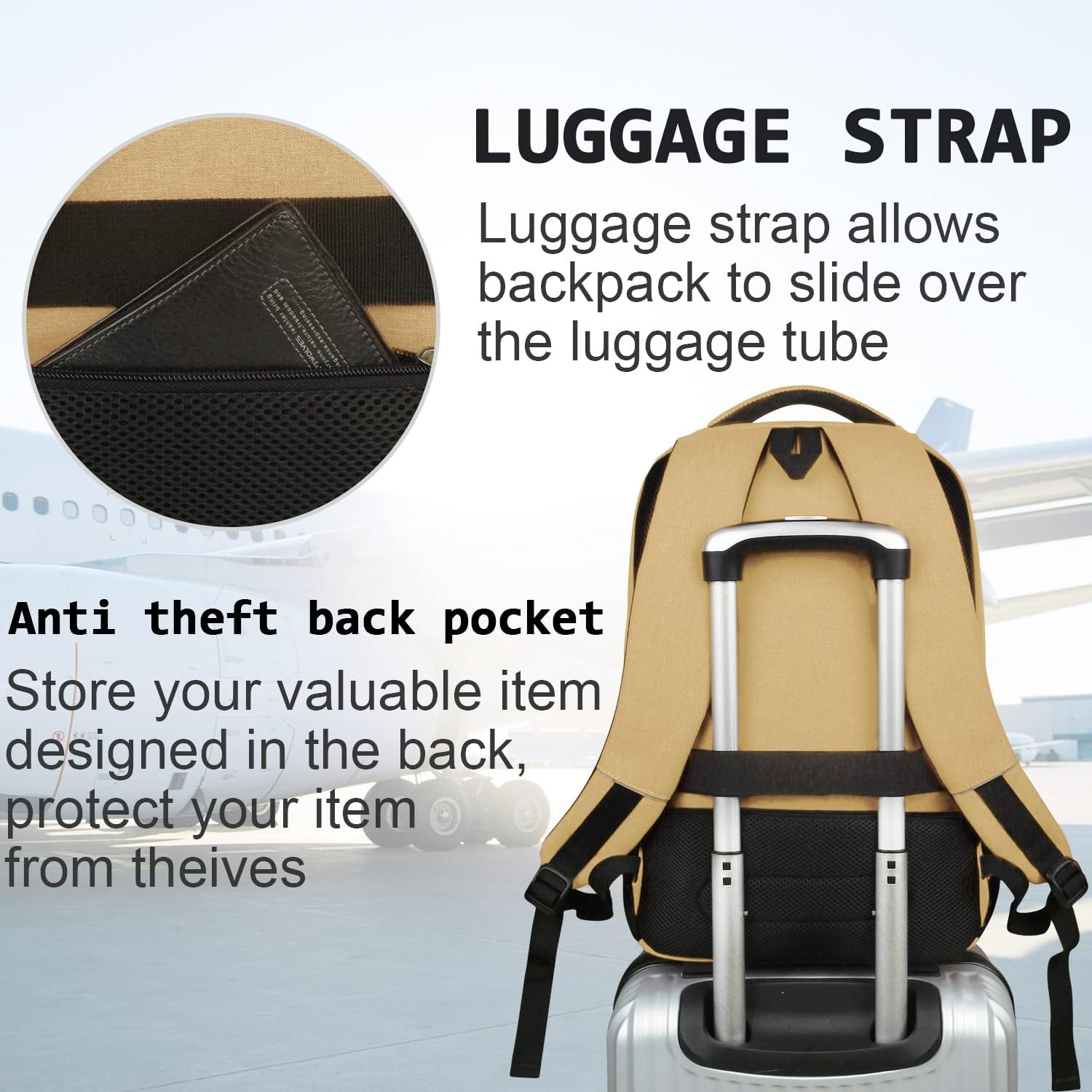 Laptop Backpack,Business Travel Anti Theft Slim Durable Laptops Backpack with USB Charging Port,Water Resistant College Computer Bag for Women & Men Fits 15.6 Inch Laptop and Notebook - Black