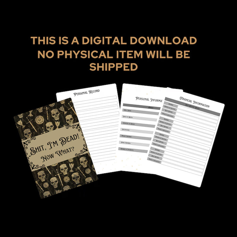 🎃 HalloweenGift: Sh*t. I'm Dead! End of Life Planner - The Ultimate Spooky Gift! 💀👻