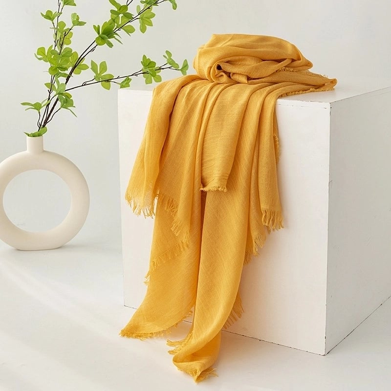 Women's Minimalist Solid Color Polyester Silk Scarf