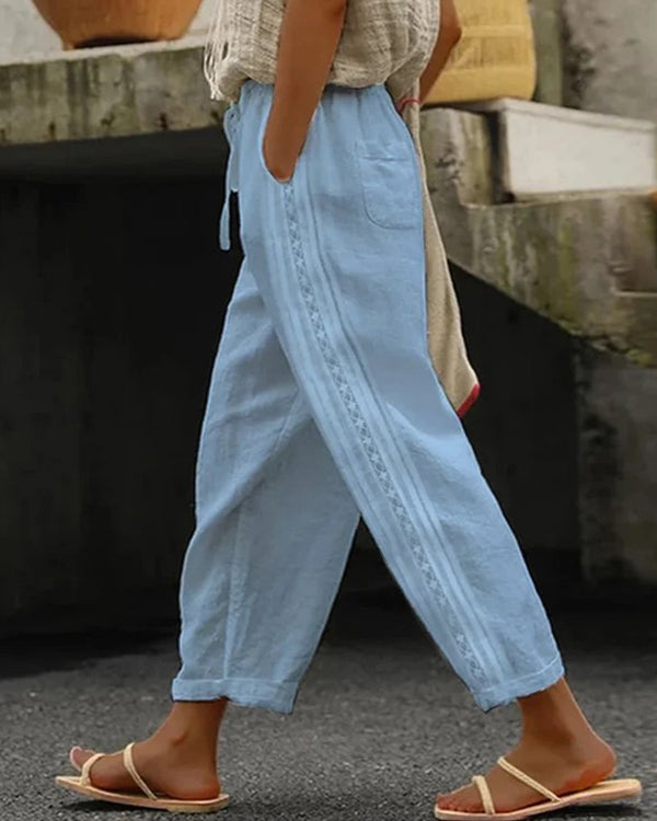 Casual Cotton Pocket Pants