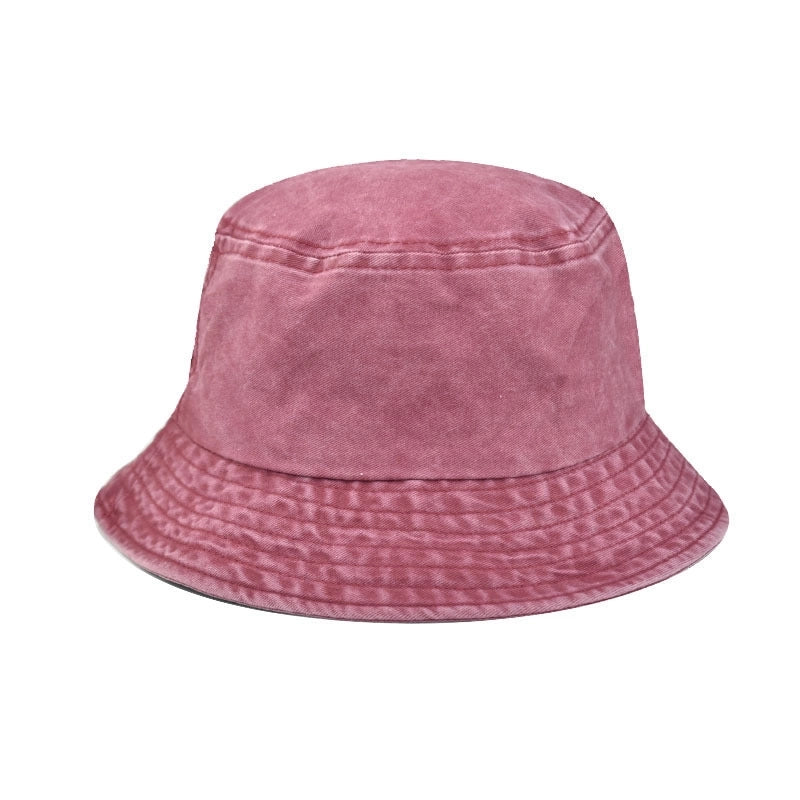 Unisex Minimalist Solid Color Wide Eaves Bucket Hat