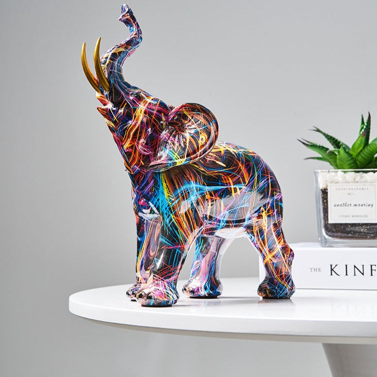 Elephant Nordic Painted Statue