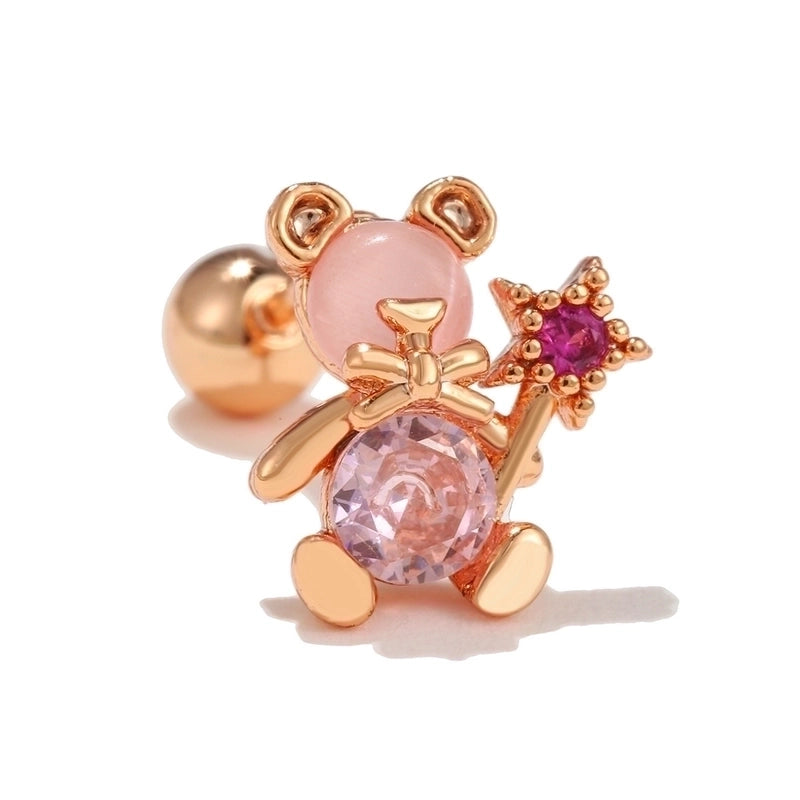 Ear Cartilage Rings & Studs Cute Animal Brass Gem