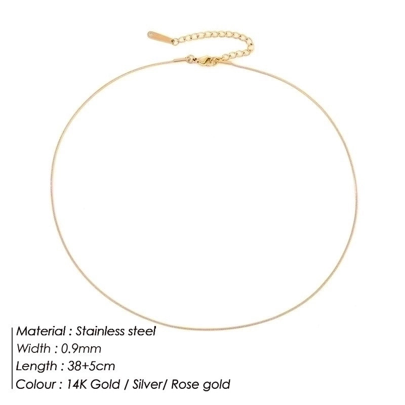 Stainless Steel 14K Gold Plated Fashion Plating U Shape Necklace