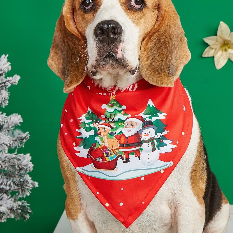 Minimalist Polyester Christmas Christmas Tree Santa Claus Pet Saliva Towel