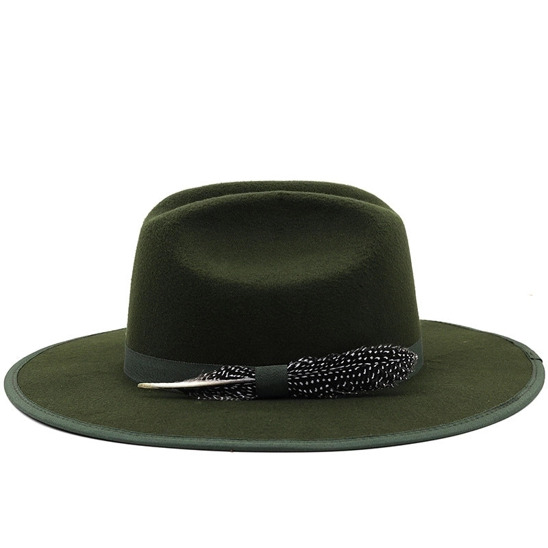 Unisex Cowboy Style Solid Color Fedora Hat