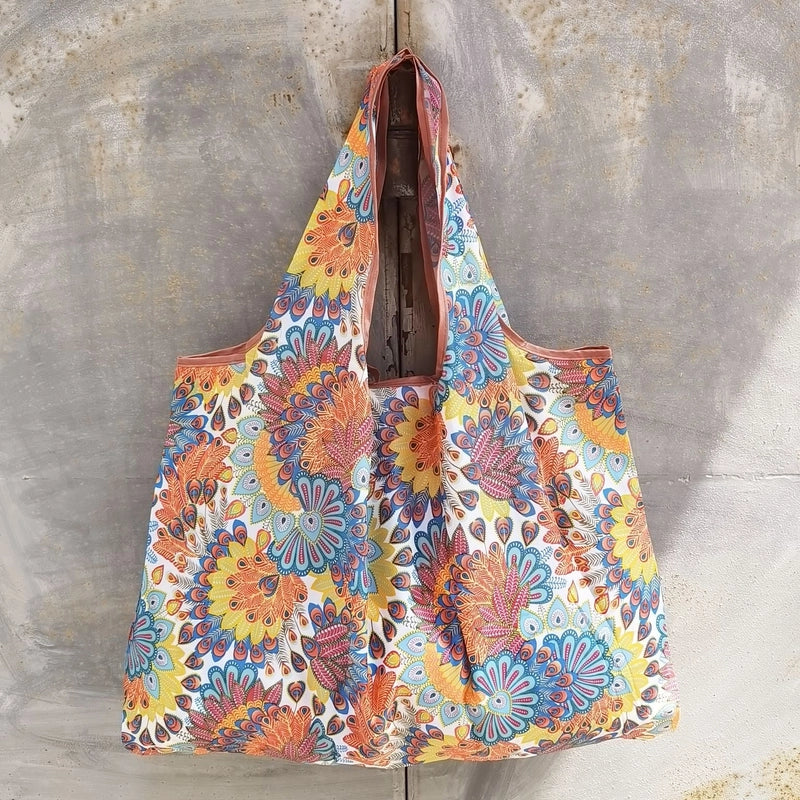 Printed Environmental Bag Large 210T Supermarket Folding Shopping Bag Thickened Tote Bag Shopping Bag