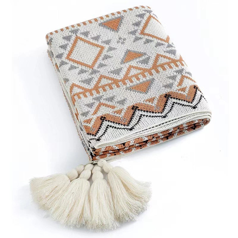 Casual Geometric Acrylic Blanket