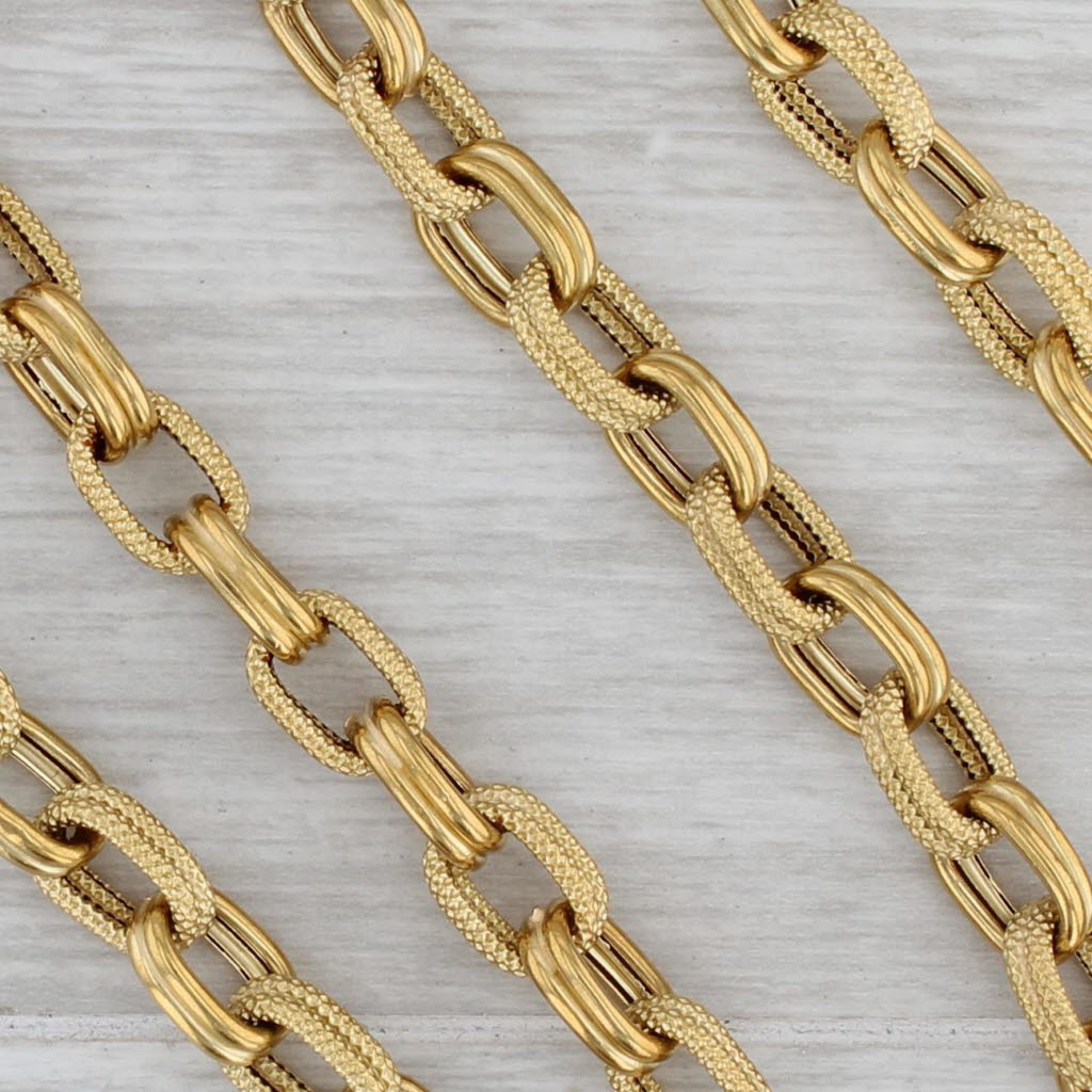 Long Cable Chain Necklace 18k Yellow Gold 29.75 6.7mm