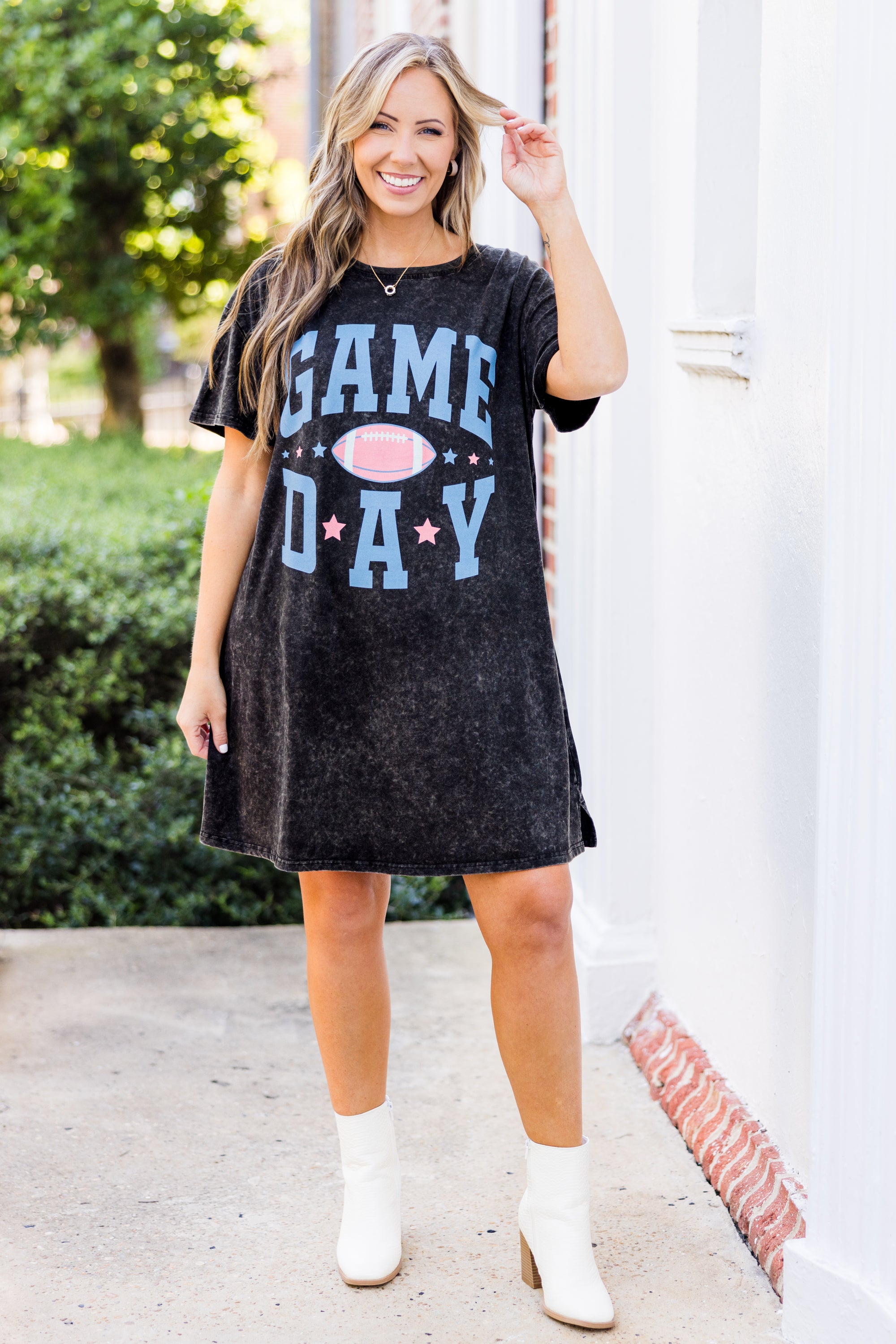 Game Days Are For The Girls T-Shirt Dress. Black