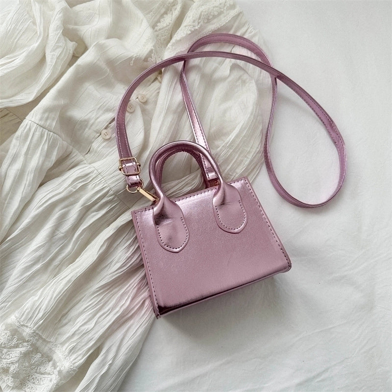 Women's Small Pu Leather Solid Color Streetwear Square Zipper Shoulder Bag Handbag Crossbody Bag
