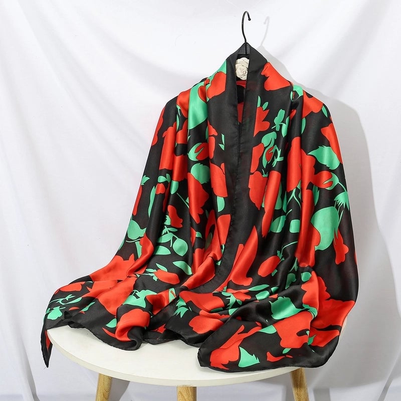 Women's Lady Flower Cloud Brocade Printing Scarf