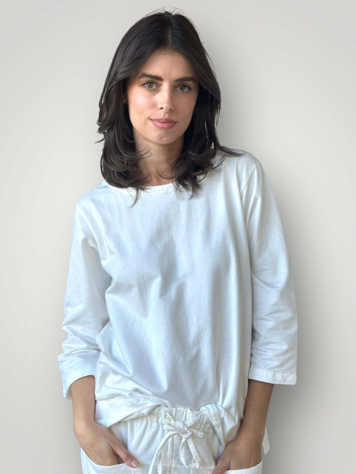 april top - winter white  knit