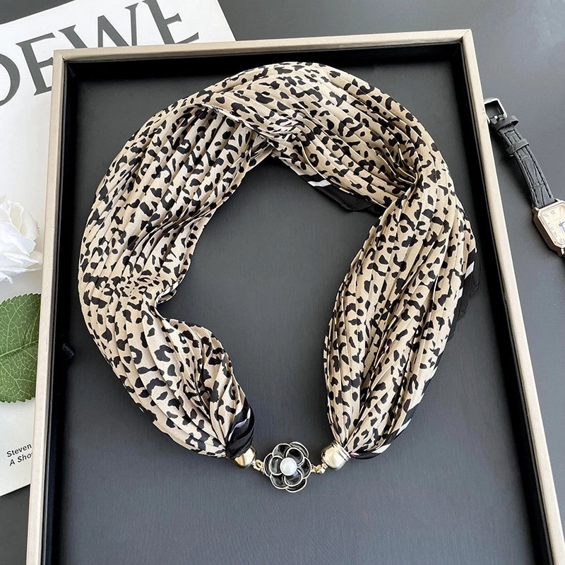 Women's Cute Sweet Minimalist Color Block Polyester Printing Silk Scarf
