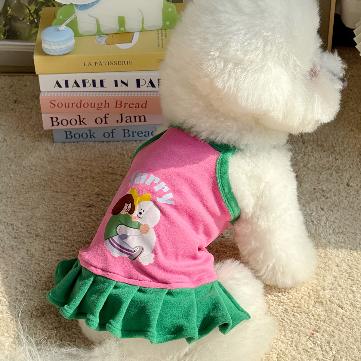 Cartoon Printed Color Block Dog Cat Vest/Dress