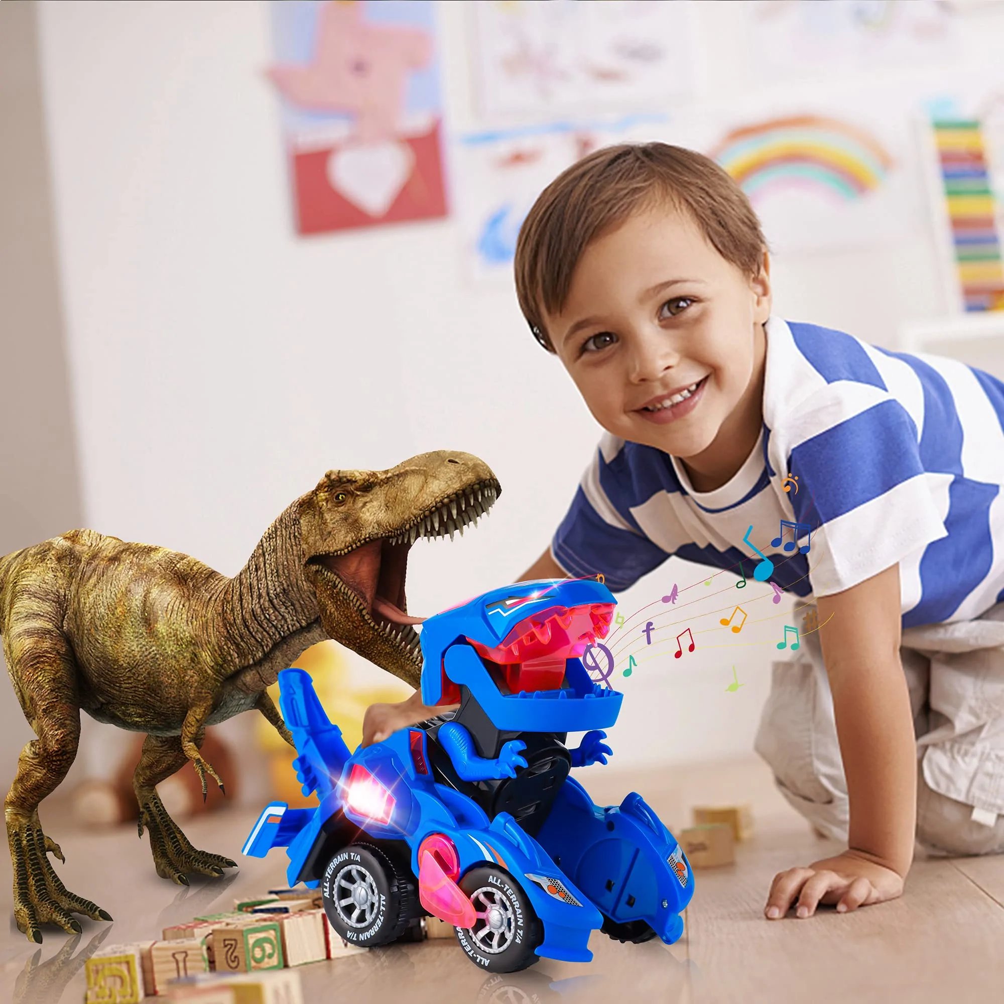 48% OFF 🔥Transforming Dinosaur LED Car✨