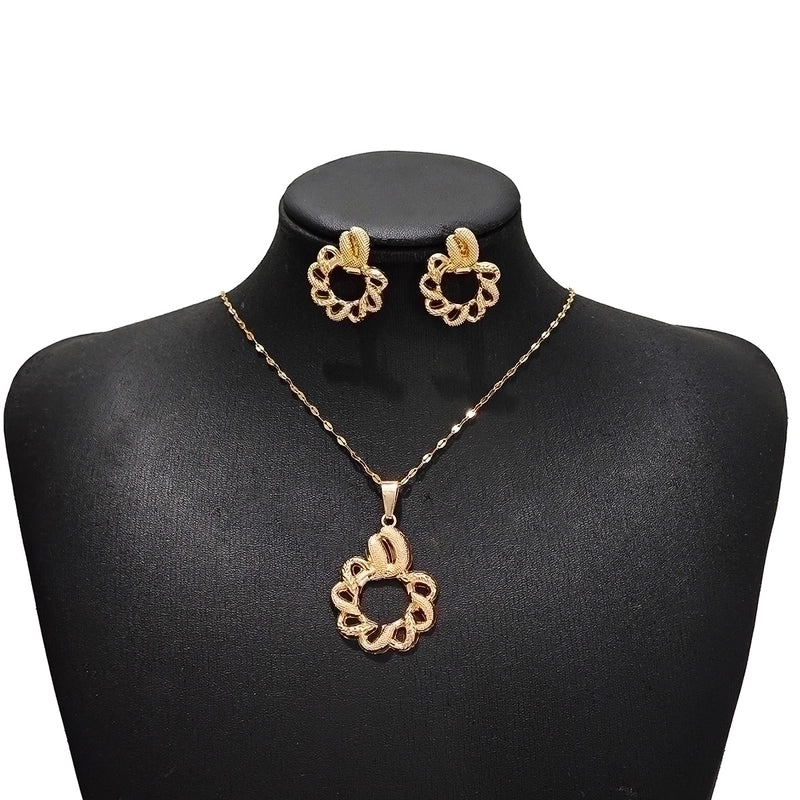 Elegant Classical Geometric 304 Stainless Steel Plating Jewelry Set
