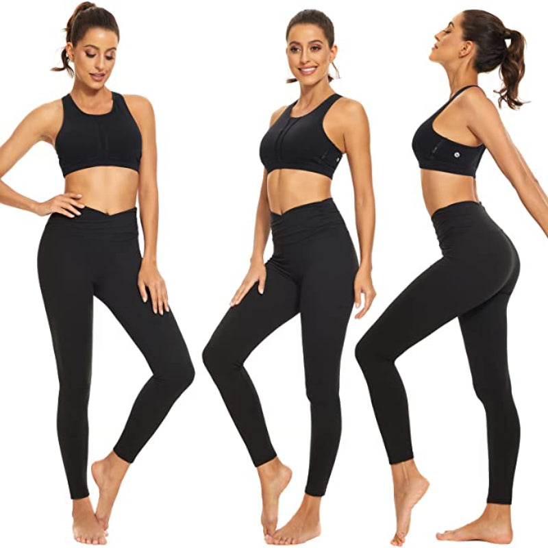 Capri Leggings for Women Butt Lift-High Waisted Tummy Control Black Workout Yoga Pants
