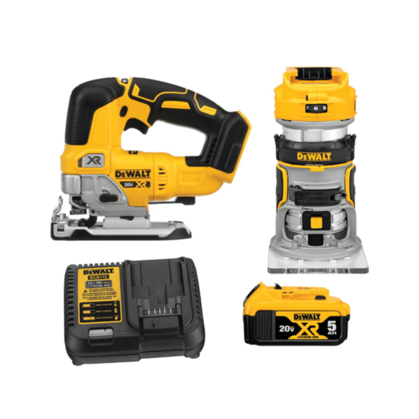 Combo sierra caladora + fresadora a batería DCW600B 20V DeWALT DCK201P1