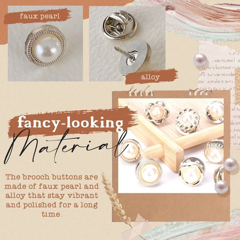 Pearl Cover Up Brooch Buttons Set(10pcs)