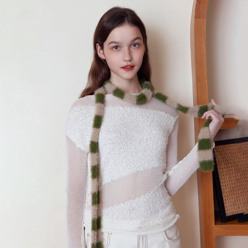 Women's Elegant Basic Color Block Nylon Scarf