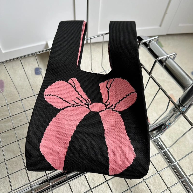 Women's Polyester Printing Color Block Cute Square Open Handbag